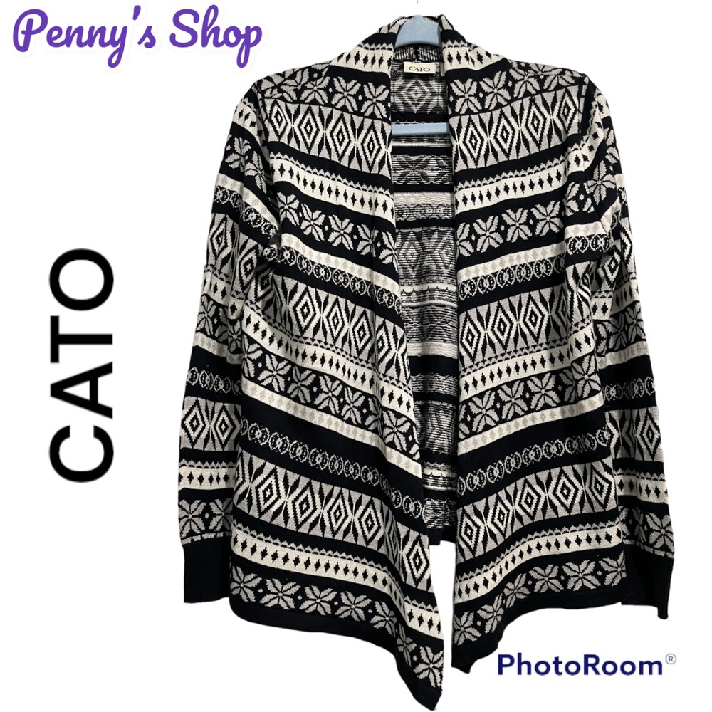 Cato black and white women’s cardigan
